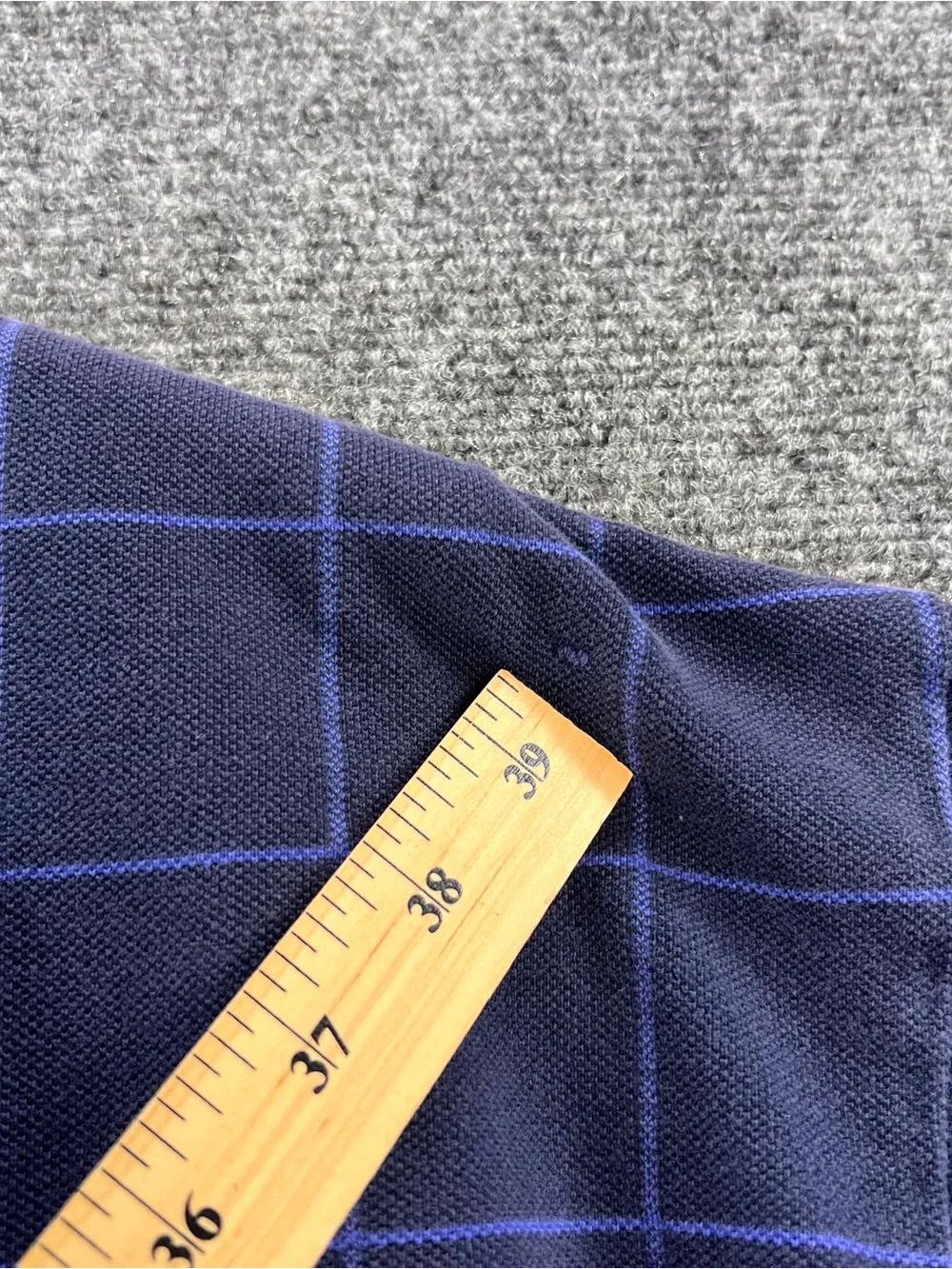 Vintage Polo Ralph Lauren 1/4 Button Polo Shirt Size Large Blue Windowpane Check